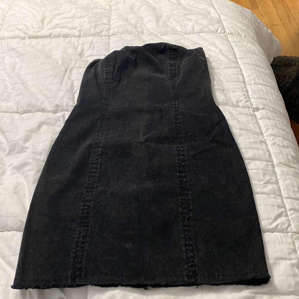 Mini black jean dress